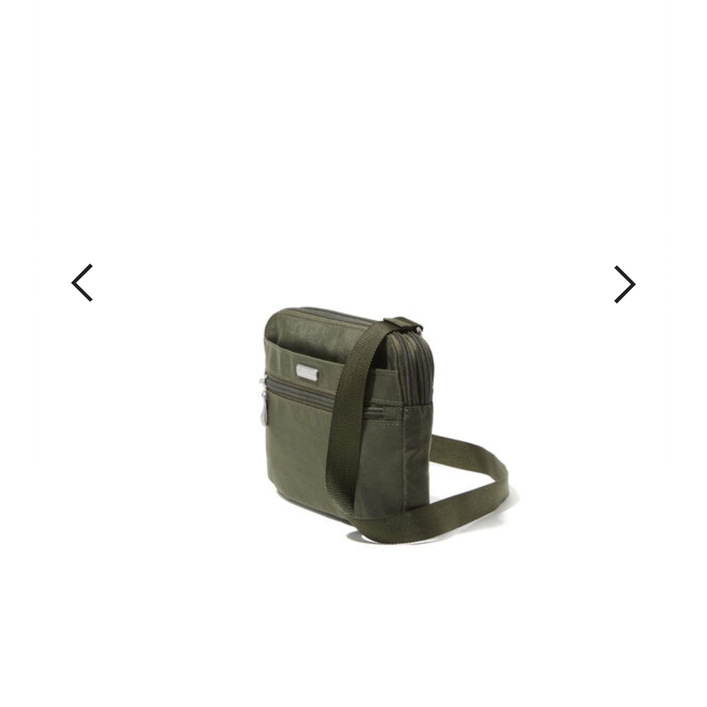 Baggallini Olive Nylon Crossbody Messenger Bag - Picture 5 of 6